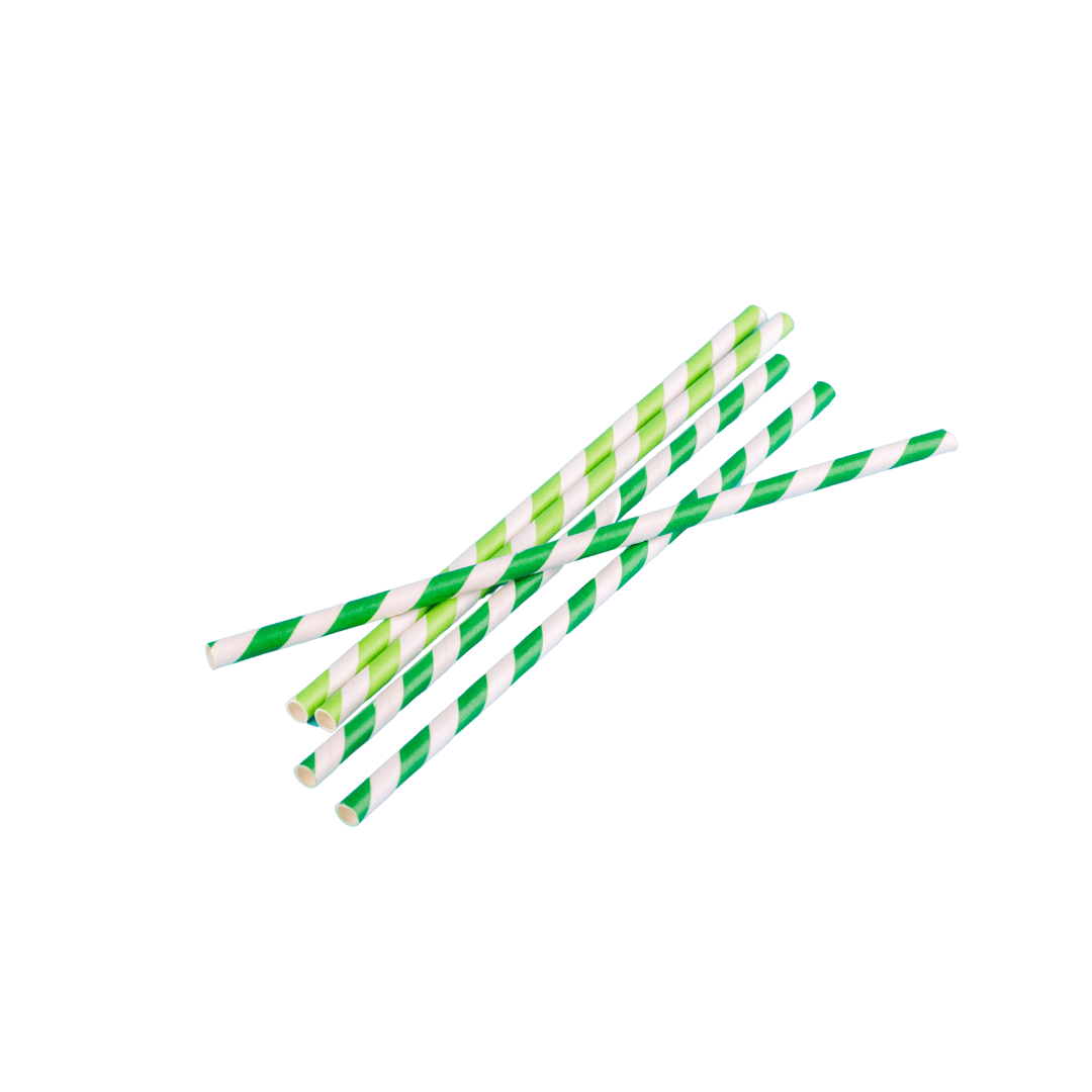 200 Bombillas de papel bicolor verde1