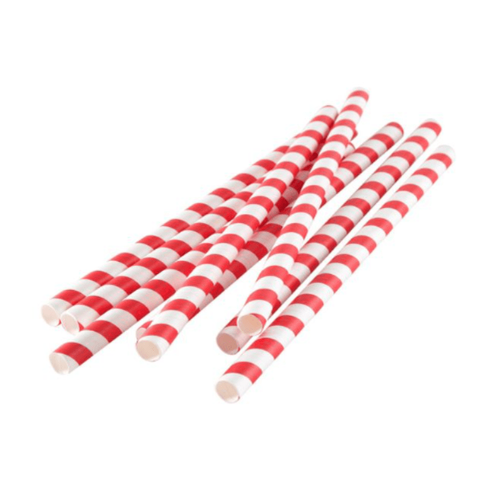 200 Bombillas de papel envasada bicolor rojo2