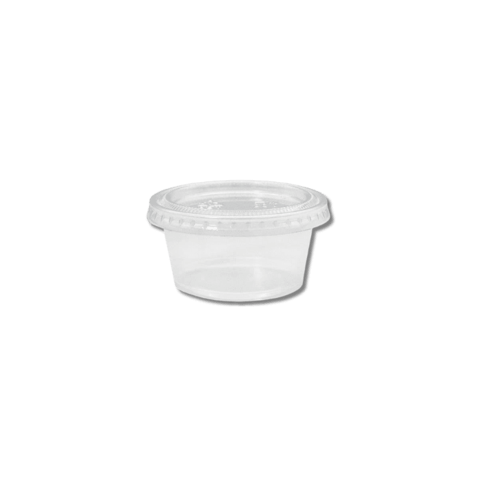 Pocillo translúcido C/tapa 2oz, 100 unidades1