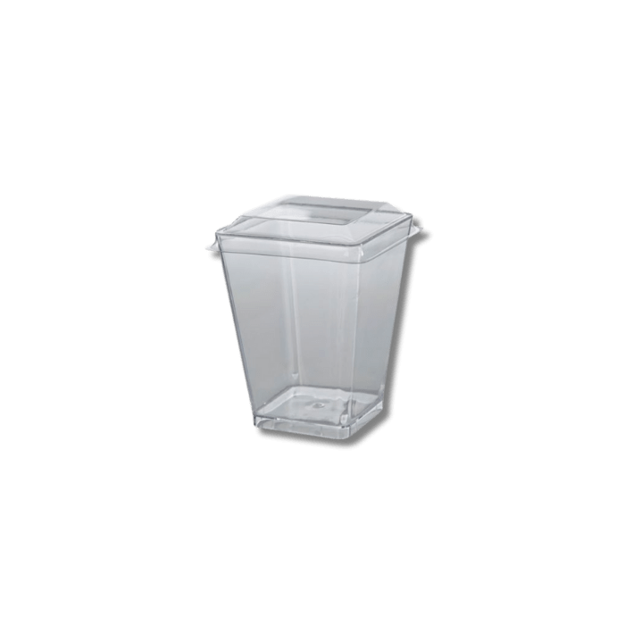 Pote Postre C/tapa cuadrado 150 ml, 50 unidades1