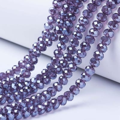 CRISTAL AUSTRIACO POR TIRA 4X3MM ELECTROPLATE AZUL PIZARRA 21