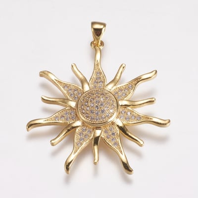 COLGANTE B/O SOL CON ZIRCONES 36X24MM1