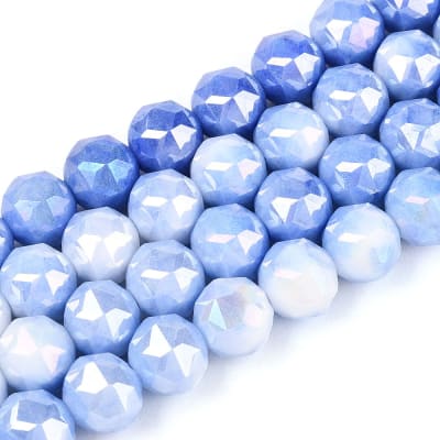 CRISTAL AUSTRIACO POR TIRA 9.5X10.2MM COLOR AB PLATEADO AZUL ROYAL  APROX. 55-57PCS