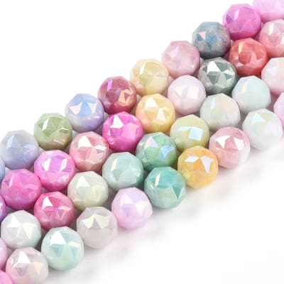 CRISTAL AUSTRIACO POR TIRA 8MM COLOR AB PLATEADO COLOR MEZCLADO  APROX. 51PCS1