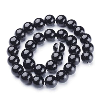 ONIX NEGRO NATURAL TEÑIDO LISO  12MM, AGUJERO:1.2MM, APROX.33PCS1