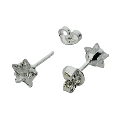 AROS LISTOS B/PLATA 925 ESTRELLA DE ZIRCON 7MM GALVANIZADO