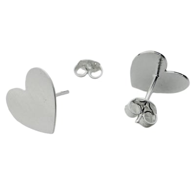 AROS LISTOS B/PLATA 925 CORAZON LISO PLANO 12X12MM