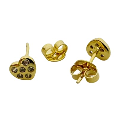 AROS LISTOS B/O CON MICROCIRCONES CORAZON MINI CON PUNTOS DE LUZ 6X6MM