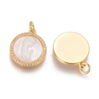 COLGANTE B/O VIRGEN NIÑA EN NACAR CON ZIRCONES 18X15MM1