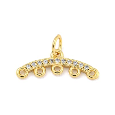 PORTADIJES B/O ZIRCONES CURVO DE 5 ARGOLLAS