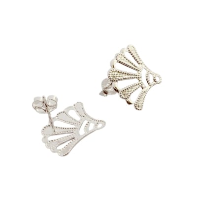 BASE DE ARO B/PLATA 925 ABANICO TEXTURIZADO 17.5X19MM1