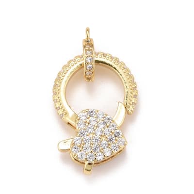 BROCHE LANGOSTA  B/O CORAZON Y ARGOLLA ZIRCON 22X15X5MM1