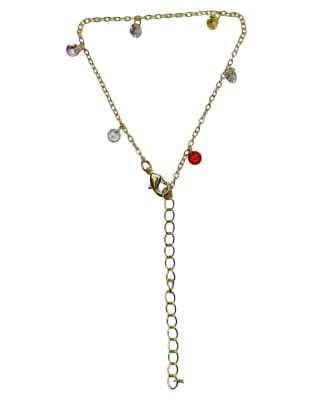 PULSERA B/O 3MS ESLABON MINI CON ZIRCONES DE COLORES 16+5CM