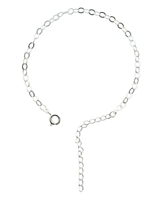 PULSERA B/PLATA 925 ESLABON CIRCULO PLANO 3.5MM 17CM+5CM1