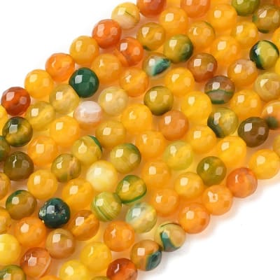 AGATA FACETADA NATURAL TEÑIDO ORO 6MM APROX. 62PCS1
