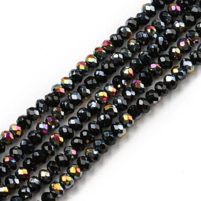 CRISTAL AUSTRIACO POR TIRA 2X2MM NEGRO AB3
