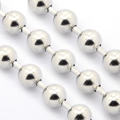 CADENA POR METRO ACERO INOX. BALINES PLATEADOS 10MM1