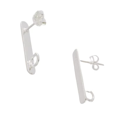 BASE ARO B/PLATA 925 PALITO 23X3MM CON ARGOLLA SOLDADA