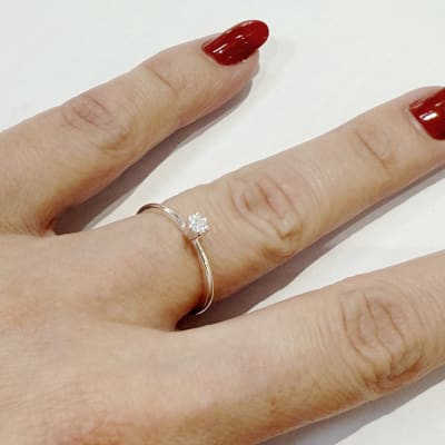 ANILLO POR TALLA B/PLATA 925 DELGADO MINI ZIRCON SOLITARIO GALVANIZADO