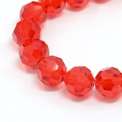 CRISTAL AUSTRIACO POR TIRA 6MM ROJO APROX. 88-91PCS