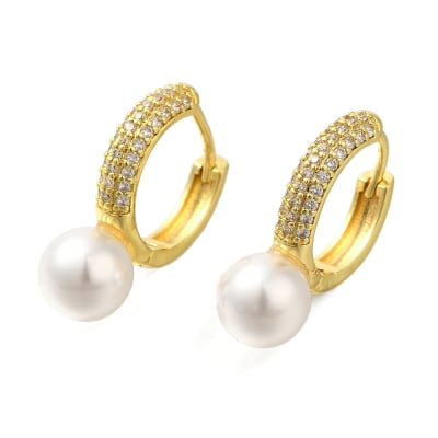 AROS LISTOS B/O ARGOLLA DE ZIRCONES Y PERLA(7.8MM) COLGANTE1