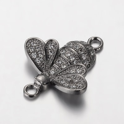 CONECTOR ABEJA CON ZIRCONES GUNMETAL 20X16MM