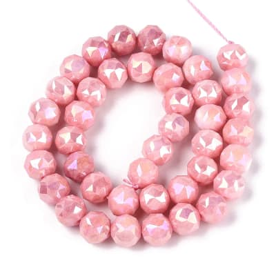 CRISTAL AUSTRIACO POR TIRA 9.5X10.2MM COLOR AB PLATEADO CORAL CLARO APROX. 55-57PCS