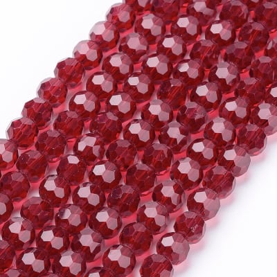 CRISTAL AUSTRIACO ROJO OSCURO TRANSPARENTE 6MM