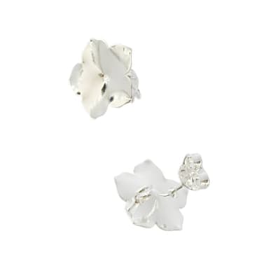 BASE DE ARO B/PLATA 925 FLOR CONCAVA 5 PETALOS 15X15MM CON ARGOLLA SOLDADA