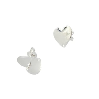 BASE ARO B/PLATA 925  CORAZON TEXTURIZADO CONCAVO 18X14MM AGUJERO 0.7MM INCORPORADO EN LA PIEZA1