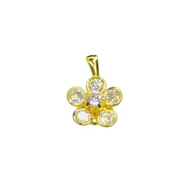 COLGANTE B/O 3MS FLOR DE ZIRCONES 13MM CON VALIER GALVANIZADO