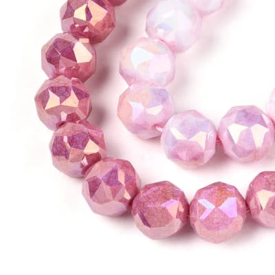 CRISTAL AUSTRIACO POR TIRA 9.5X10.2MM COLOR AB PLATEADO ROSA CALIENTE APROX. 55-57PCS
