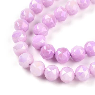 CRISTAL AUSTRIACO POR TIRA 8MM COLOR AB PLATEADO CIRUELA APROX. 51PCS