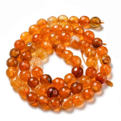 AGATA FACETADA NATURAL TEÑIDO NARANJA 6MM APROX. 62PCS