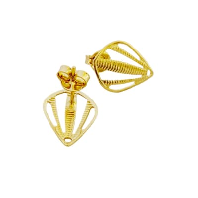 BASE DE ARO B/O 3MS GOTA CON HUECOS Y TEXTURA 16.5X12MM AGUJERO 0.8MM