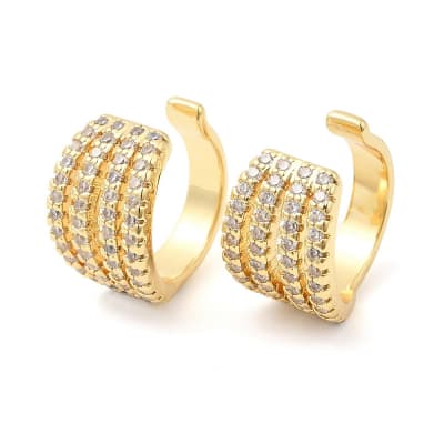 CUFF B/O 18K 4 LINEAS ZIRCONES