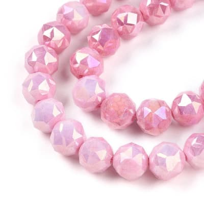 CRISTAL AUSTRIACO POR TIRA 8MM COLOR AB PLATEADO FLAMENCO APROX. 51PCS