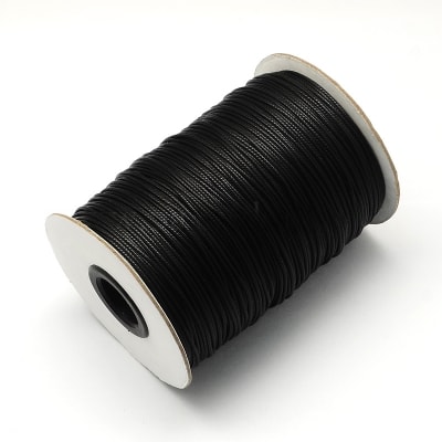 HILO DE POLIESTER ENCERADO 2MM PIEL DE SERPIENTE NEGRO1