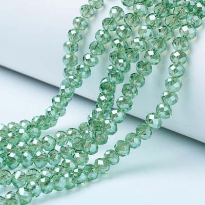 CRISTAL AUSTRIACO POR TIRA 4X3MM ELECTROPLATE VERDE 2