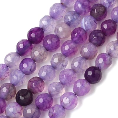 AGATA FACETADA NATURAL TEÑIDO LILA 6MM APROX. 62PCS