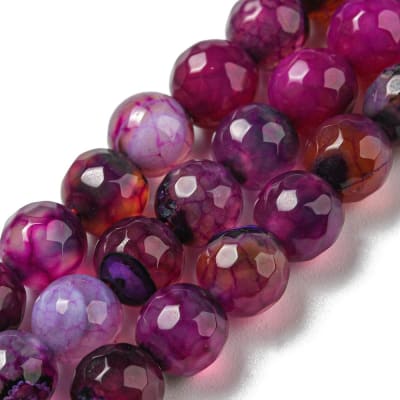 AGATA FACETADA NATURAL TEÑIDO PURPURA 6MM APROX. 62PCS1
