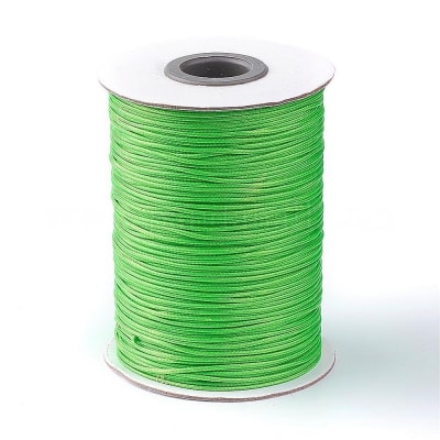HILO DE POLIESTER ENCERADO 1MM PIEL DE SERPIENTE VERDE LIMA 1