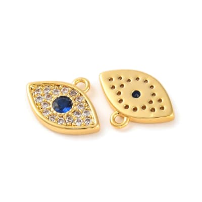 COLGANTE B/O 18K OJO TURCO PQÑ ZIRCONES Y ZIRCON AZUL1