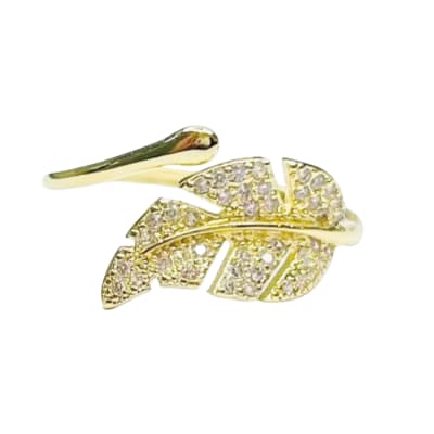 ANILLO AJUSTABLE B/O 3MS DOBLE HOJA CON ZIRCONES GALVANIZADO