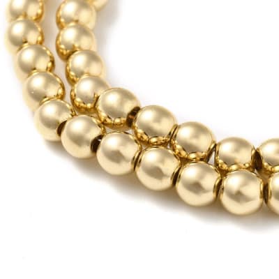 HEMATITA CON BAÑO DORADA LIGHT TIRA 6MM3