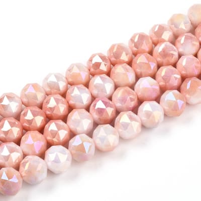 CRISTAL AUSTRIACO POR TIRA 8MM COLOR AB PLATEADO CORAL CLARO APROX. 51PCS