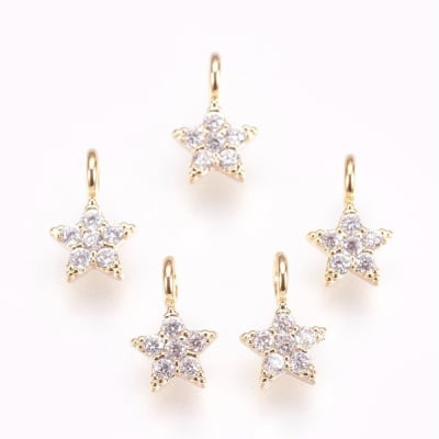 COLGANTE B/O 18K ESTRELLA CON ZIRCONES 8x5x1.5MM