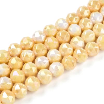CRISTAL AUSTRIACO POR TIRA 8MM COLOR AB PLATEADO ORO APROX. 51PCS