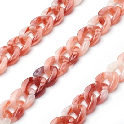 CADENA ACRILICA CORAL LUZ 13X10MM 