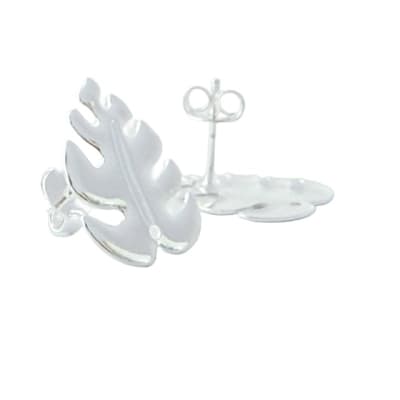 BASE DE ARO B/PLATA 925 FORMAS ORGANICAS HOJA 17X13MM AGUJERO 0.7MM1